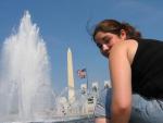 Hannah cooling off in WW2 Memorial