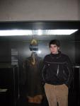 In front of "good king" Wenceslas' personal suit of mail.